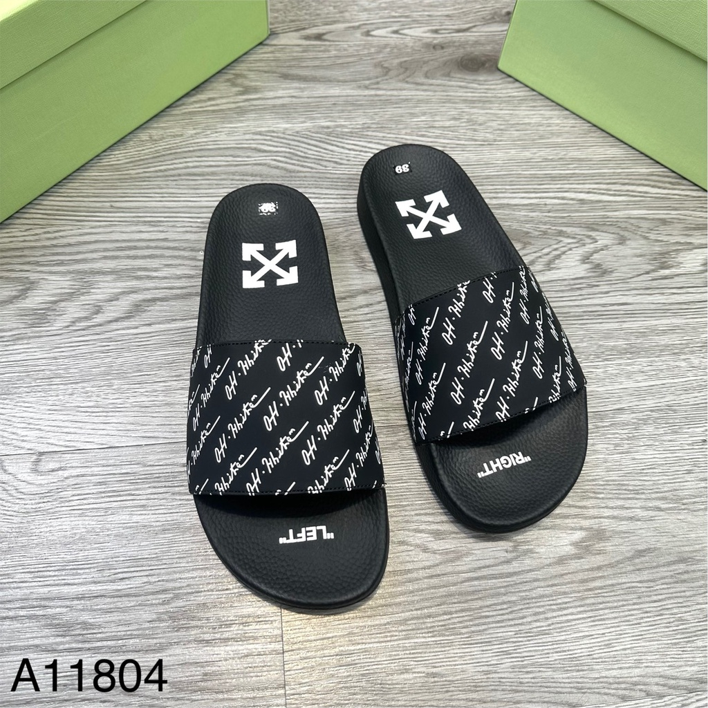 Dép Quai Ngang Off White Nam In Họa Tiết Cực Đẹp - Dép Quai Nam In Nhiệt Cao Cấp