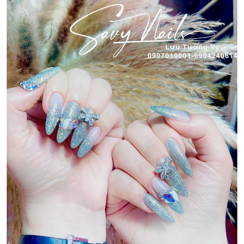 Gel nhũ tuyết kim cương flash xanh xám