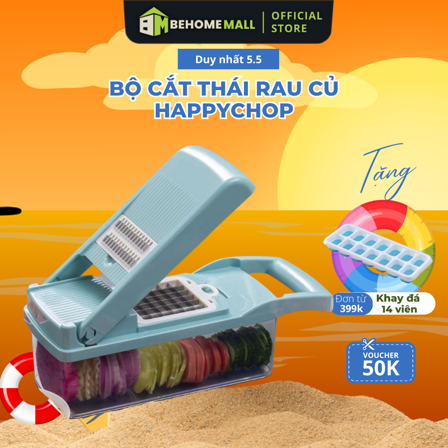 Bàn bào rau củ HappyChop BEHOMEMALL bộ dụng cụ bào cắt tiện lợi đa năng [HÀNG XUẤT MỸ]