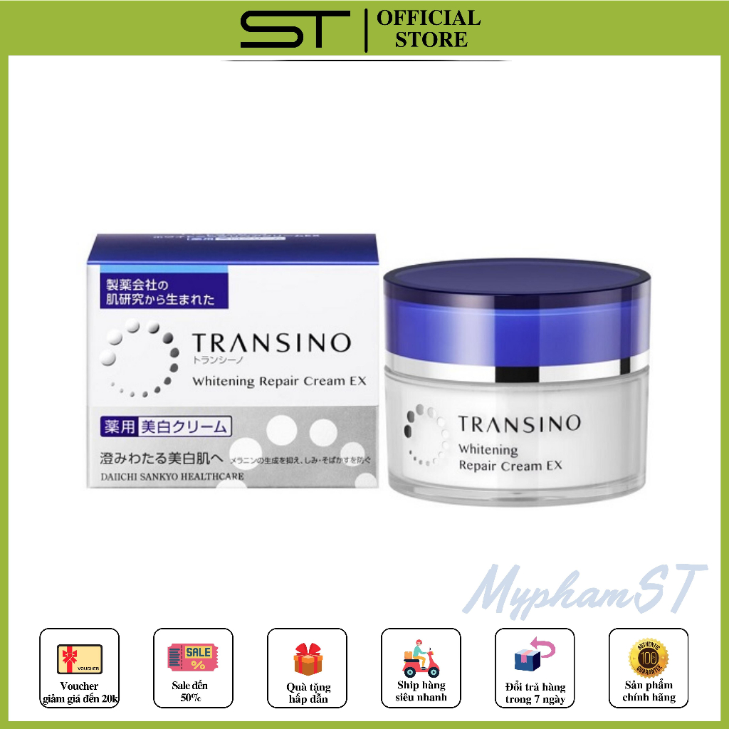 Kem Làm mờ nám Tàn nhang Dưỡng trắng da Dưỡng Ban Đêm Transino Whitening Repair Cream EX