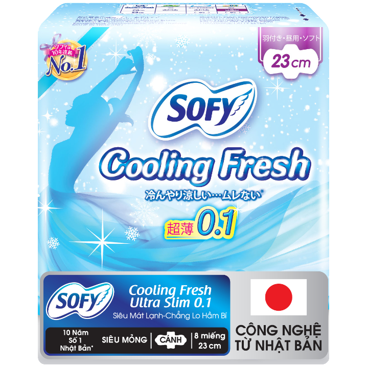 - Gói 8 Miếng 23cm -  Băng Vệ Sinh Sofy Cooling Fresh Ultra Slim Siêu Mỏng Cánh - NHI.TNL