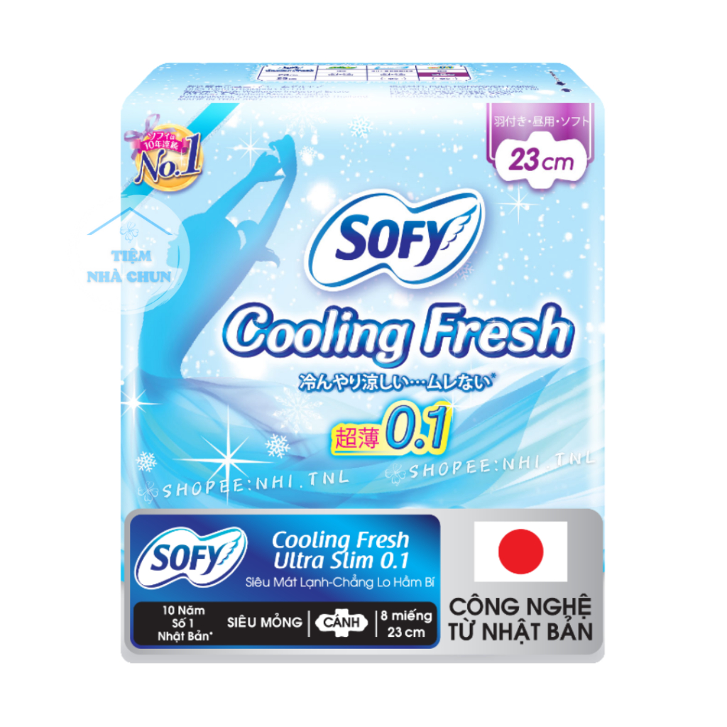 - Gói 8 Miếng 23cm -  Băng Vệ Sinh Sofy Cooling Fresh Ultra Slim Siêu Mỏng Cánh - NHI.TNL
