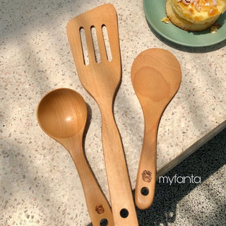 Vá xới cơm gỗ beech myfanta 22.5x7cm