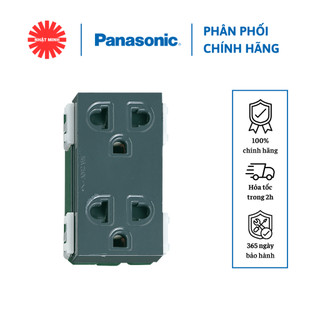 Ổ cắm đôi 3 chấu màu đen panasonic wide series