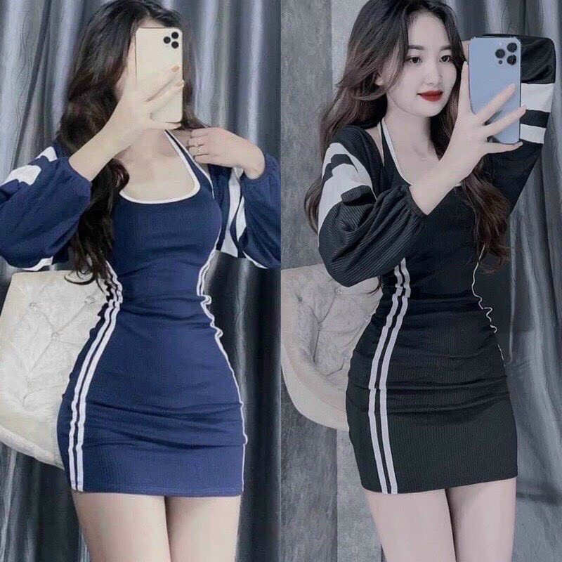 SET BODY Kèm khoác viền đổi trắng thun gân xinh y hình THSTOREE