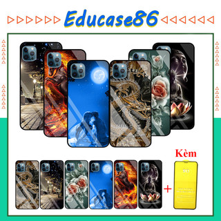 Combo Ốp lưng Kính 3D IPhone 11 Pro Max Sang trọng (TẶNG KÈM 1 kính cường lực full màn hình )