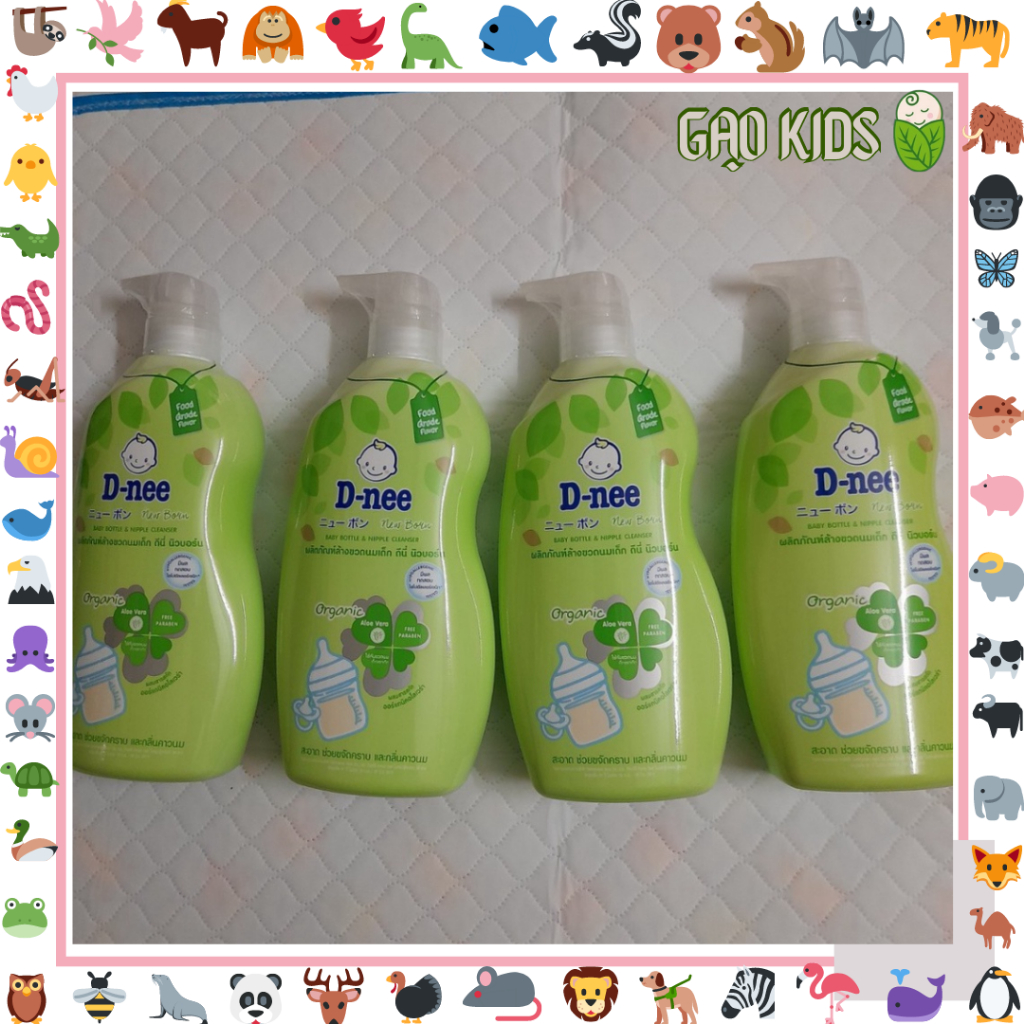 Nước rửa bình sữa Dnee Organic túi 600ml và chai 620ml Date mới