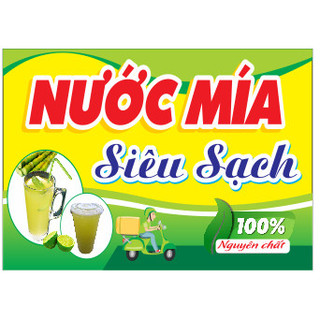 Đề can in nước mía siêu sạch bóc Dán Quầy Nước Mía, Tủ Mía, Máy Ép Mía chống nước nhiều kích thước giá siêu rẻ