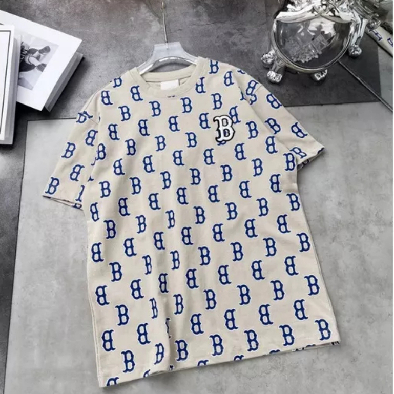 Áo Thun MLB Monogram Chữ B in Kín 🔸 Unisex, Form Rộng, Cotton 3158, A250