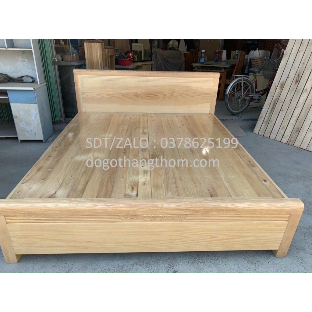 giường ngủ gỗ sồi 1m8x2m giác phản