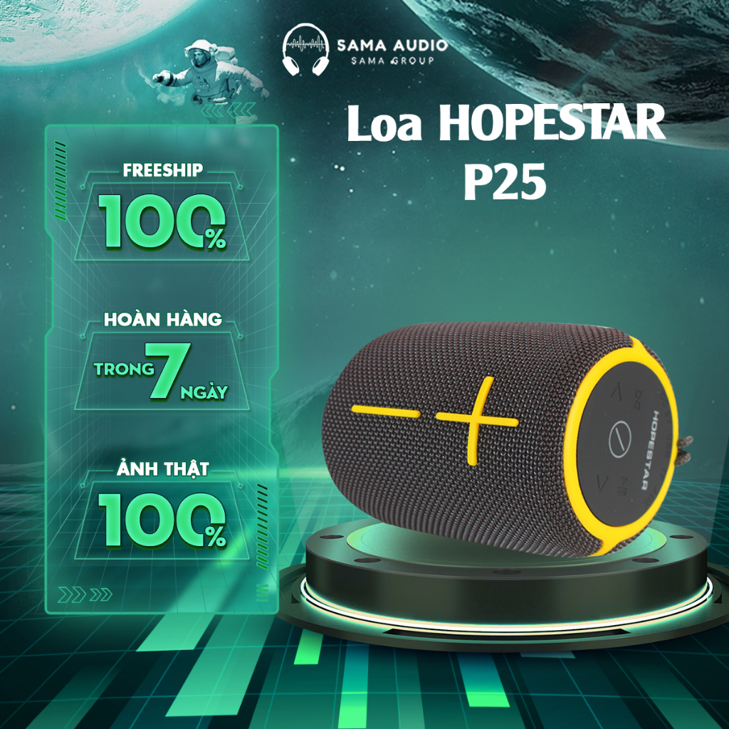 Loa Bluetooth SAMA P25 - Loa Không Dây Bass Mạnh - Hỗ trợ USB / Thẻ Nhớ / Jack Aux 3.5mm