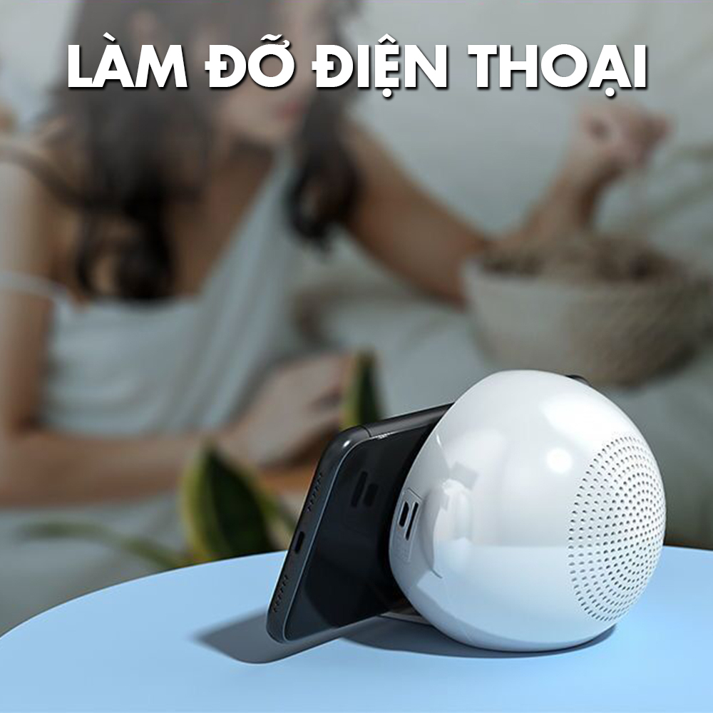 Loa Bluetooth Tráng Gương Sama J11 Mini Giá Rẻ - Loa Không Dây Hình Tròn Tích hợp Đồng Hồ - Báo Thức - Đài FM