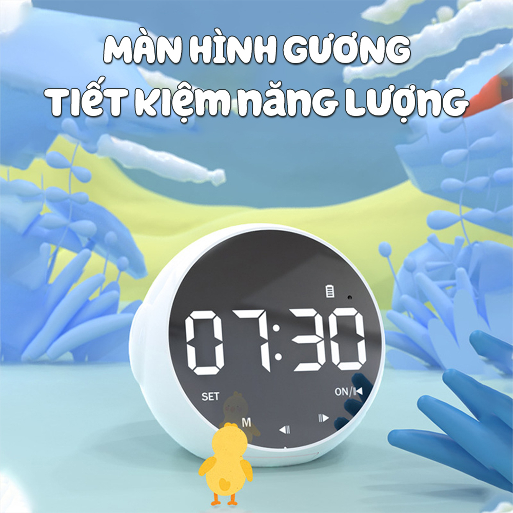 Loa Bluetooth Tráng Gương Sama J11 Mini Giá Rẻ - Loa Không Dây Hình Tròn Tích hợp Đồng Hồ - Báo Thức - Đài FM