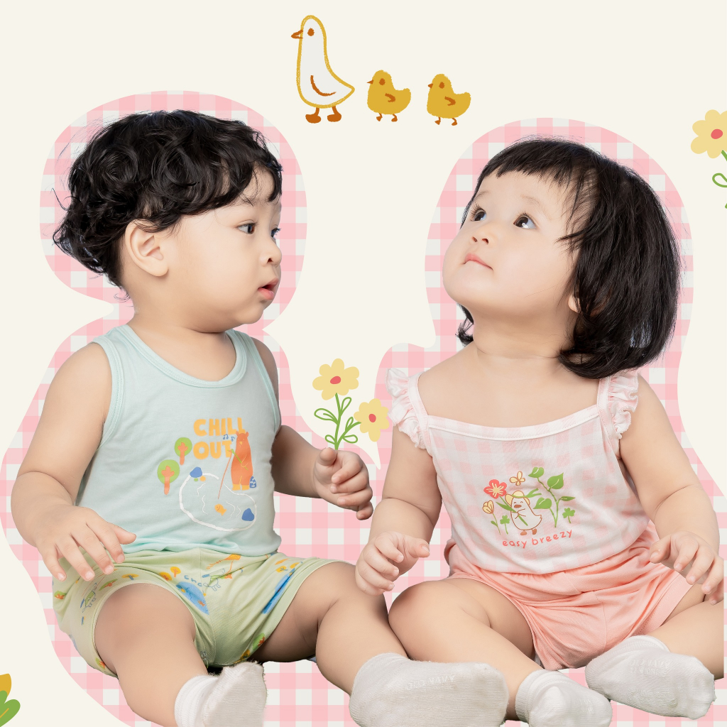 Chaang bộ ba lỗ hai dây cho bé SS23D01