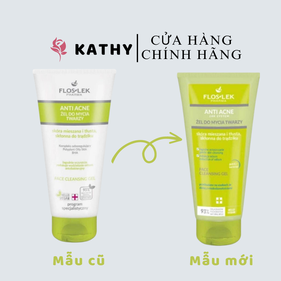 Sữa rửa mặt Floslek cho da dầu mụn siêu sạch 200ML