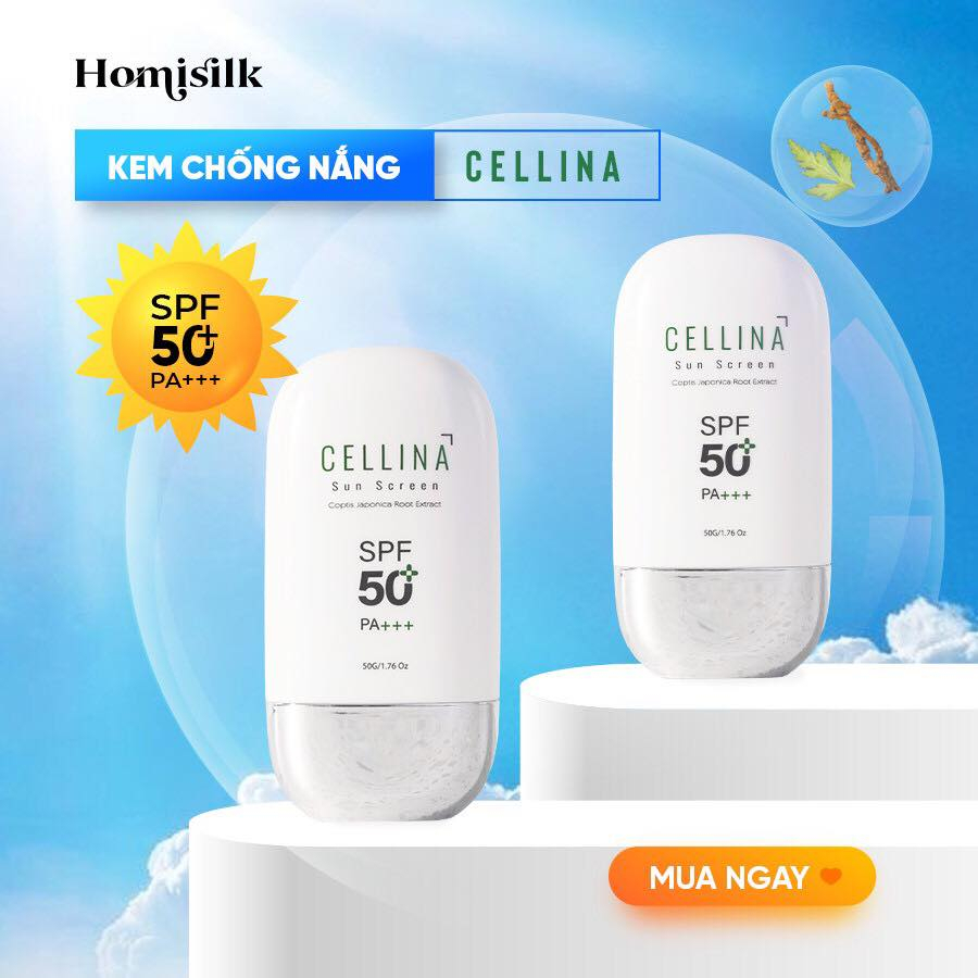 Kem Chống Nắng - Cellina Sunscreen- - SPF 50 PA +++- Homisilk