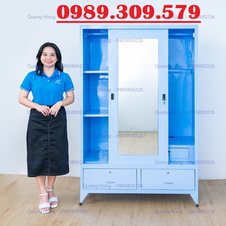Tủ áo quần sơn tĩnh điện 2 cánh cửa lùa hcm
