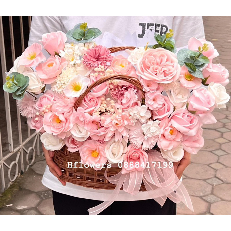 Lẵng Hoa mix hoa cao cấp siêu xinh, phù hợp khai trương, sinh nhật.