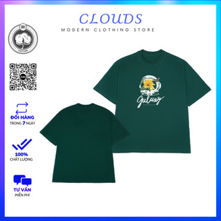 Áo thun nam nữ tay lỡ, áo thun local brand CLOUDS in PET Teddy-Cat Art form rộng Full size –100% Cotton cao cấp