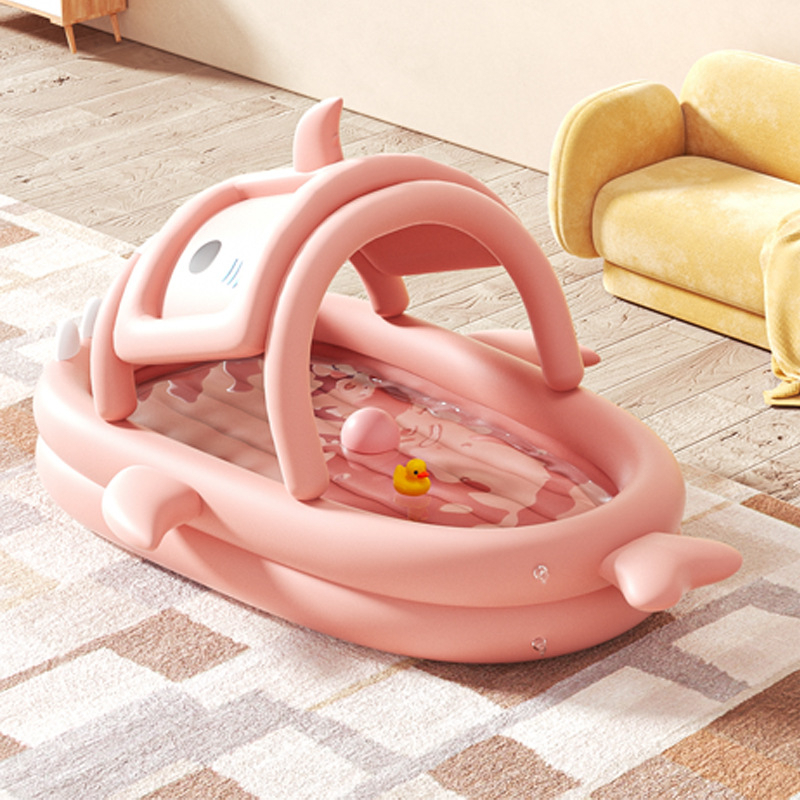 Bể Bơi Bơm Hơi Mini Bơm Hơi Hình Cá Mập Dành Cho Trẻ Sơ Sinh Và Trẻ Nhỏ
