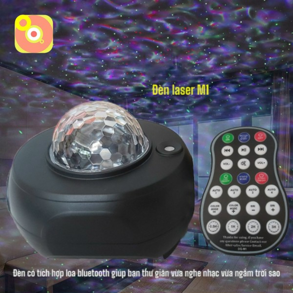 Đèn chiếu sao thiên hà màng mây M1 có Loa Bluetooth mẫu mới điều khiển qua điện thoại, có chế độ hẹn giờ tự tắt, nguồn t