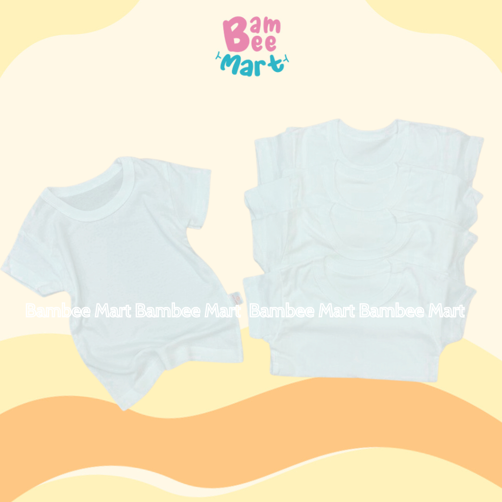 Áo phông cộc tay chất cotton trắng trơn cho bé A1 BambeeMart