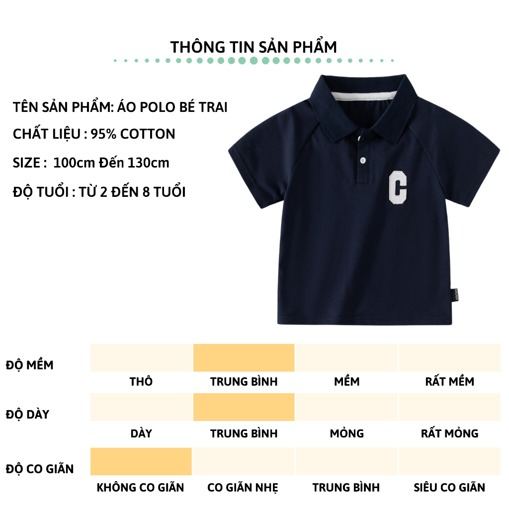 Áo Polo bé trai ngắn tay 27Kids KACADY áo thun sơ mi cộc nam cho trẻ từ 2-10 tuổi BSPO1