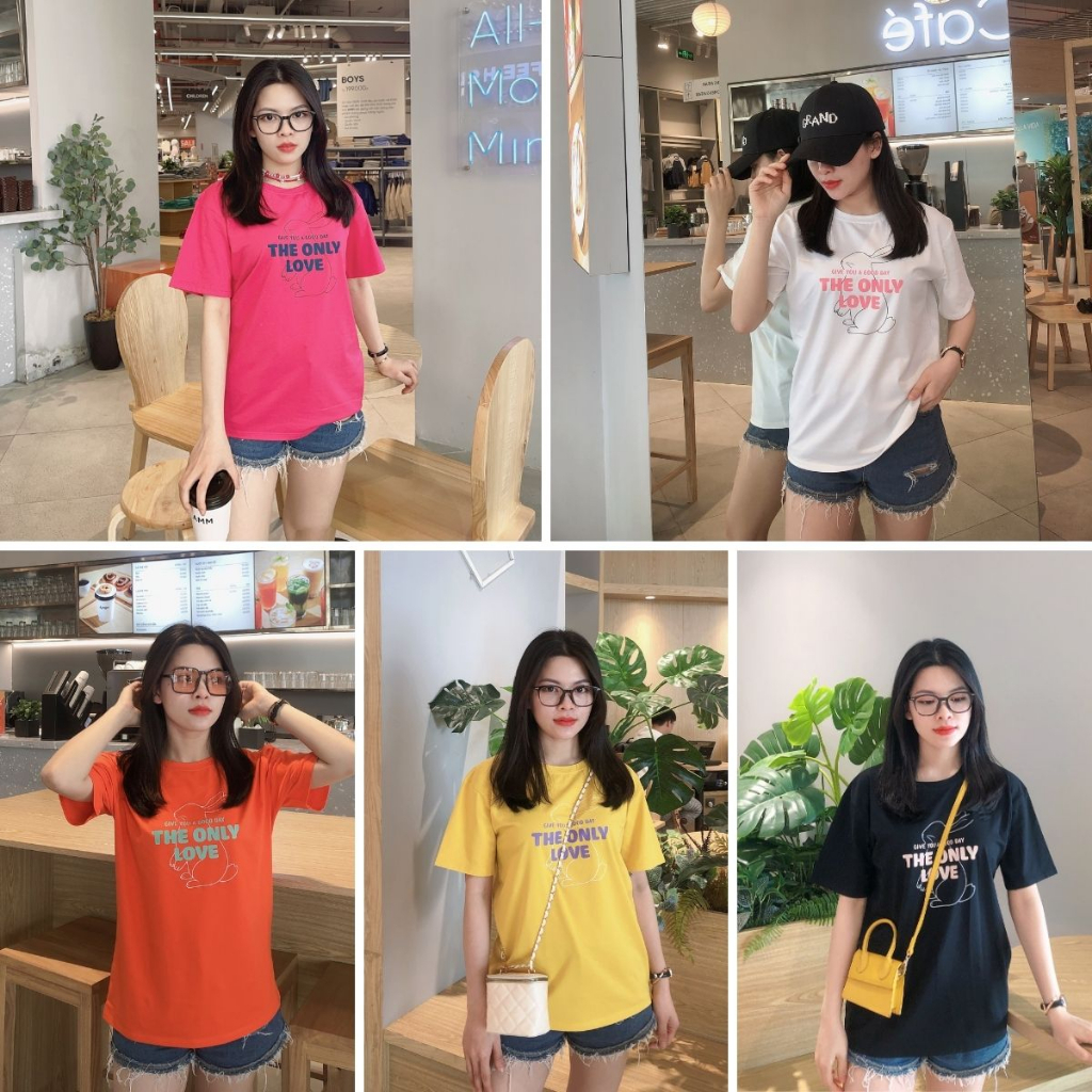 Áo phông nữ dáng rộng in chữ The only love - Loza RT4005