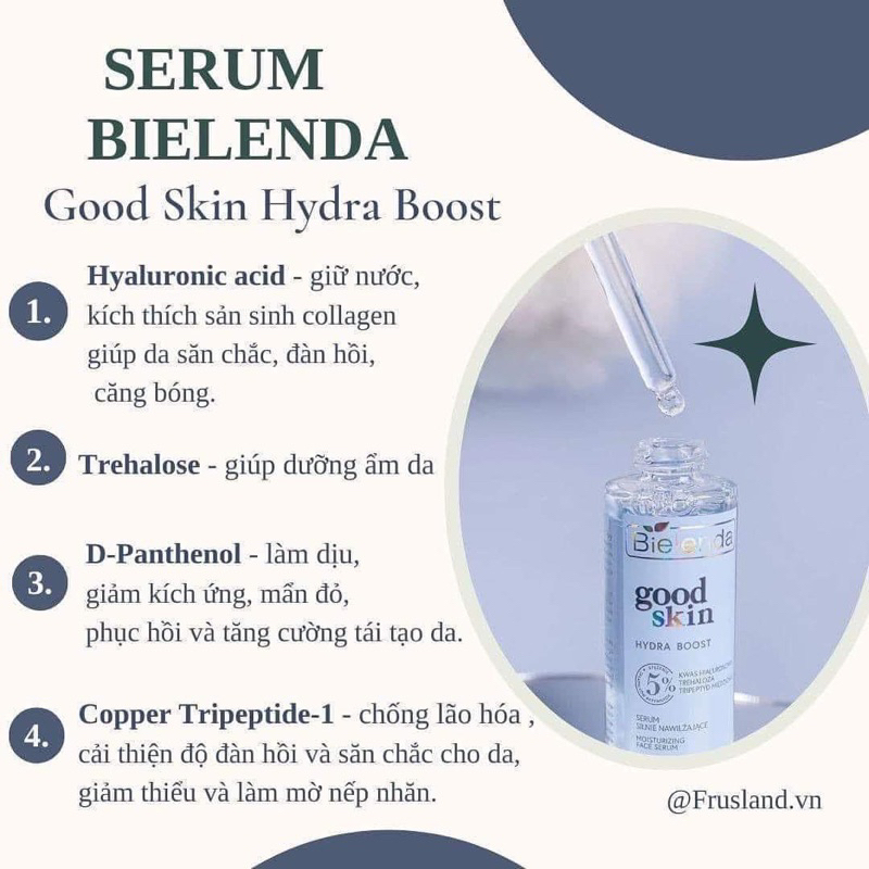 Serum Cấp Nước, Phục Hồi Bielenda Good Skin- Hydra Boost 30ML SERUM BIELENDA GOOD SKIN- HYDRA BOOST 30ML