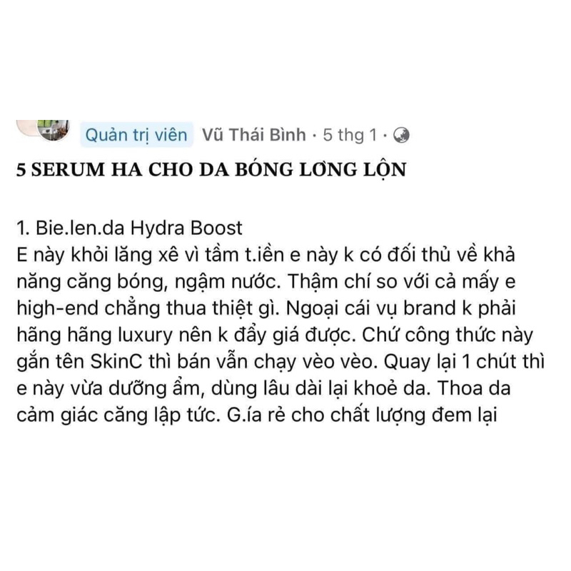 Serum Cấp Nước, Phục Hồi Bielenda Good Skin- Hydra Boost 30ML SERUM BIELENDA GOOD SKIN- HYDRA BOOST 30ML