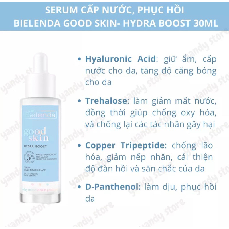 Serum Cấp Nước, Phục Hồi Bielenda Good Skin- Hydra Boost 30ML SERUM BIELENDA GOOD SKIN- HYDRA BOOST 30ML