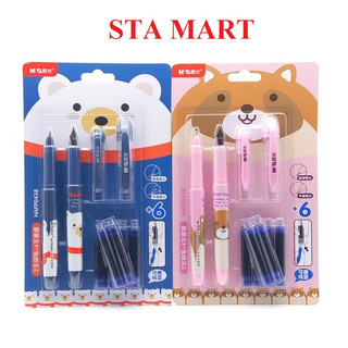 Bộ sản phẩm 2 bút máy + 6 ống mực m&g-hafp0438