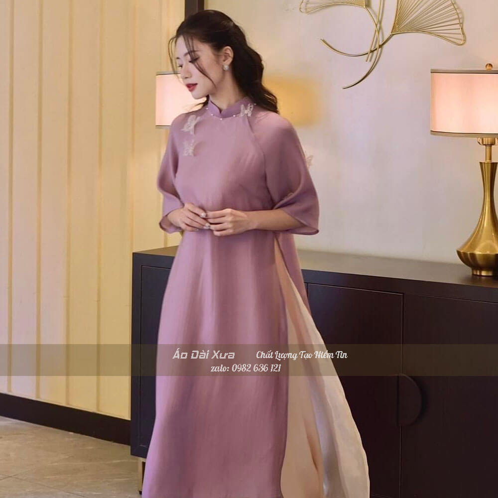 Áo Dài Cách Tân Nữ Dáng Suông Thủ Công LT12