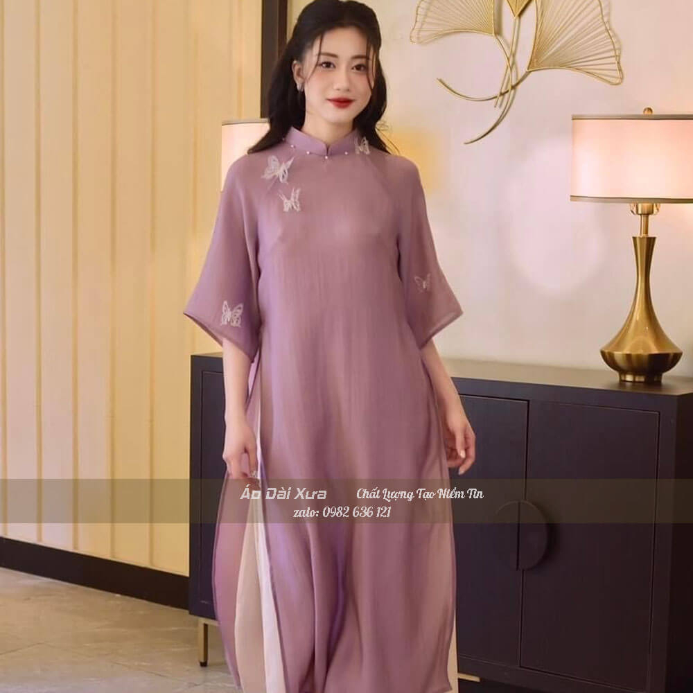 Áo Dài Cách Tân Nữ Dáng Suông Thủ Công LT12