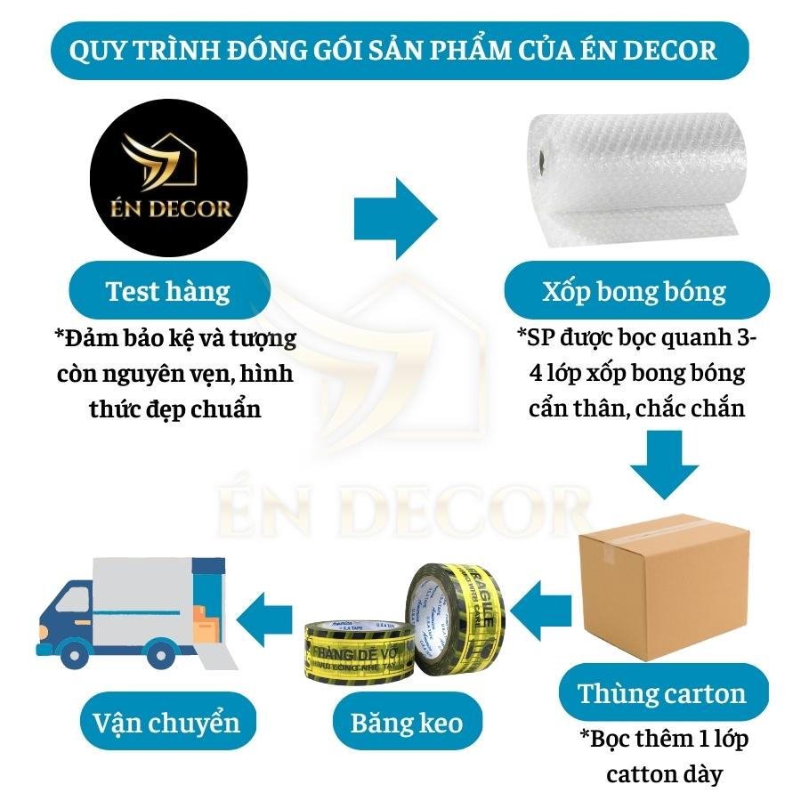 Tượng Phật Thích Ca Mâu Ni ÉN DECOR chất liệu gốm tử sa 15-30cm trang trí phong thủy, decor phòng thiền, an nhiên