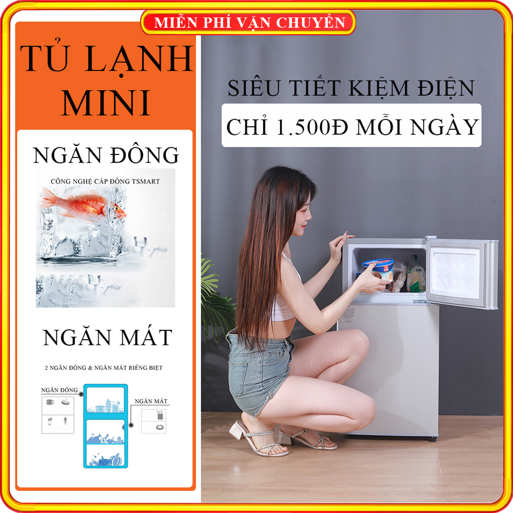 Tủ lạnh mini 42L ngăn đá riêng biệt làm lạnh nhanh, nhỏ gọn siêu tiết kiệm điện. BẢO HÀNH 2 NĂM