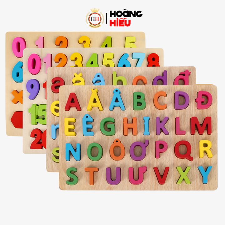 Bảng chữ cái tiếng việt, bảng chữ cái gỗ nổi chữ và số nhiều màu cho bé làm quen với chữ cái và số