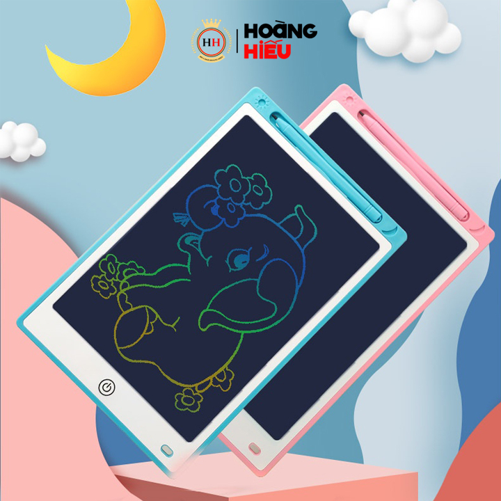 Bảng vẽ tự xóa điện tử 3D bảng viết vẽ thông minh 12 inch màn hình LCD đa sắc đồ họa đẹp kèm bút dạy học