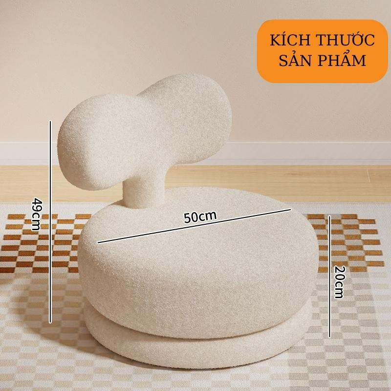 Sofa đơn lông cừu xoay 360 Ghế giải trí sáng tạo Ghế decor size lớn hàng nhập nhẩu New House City