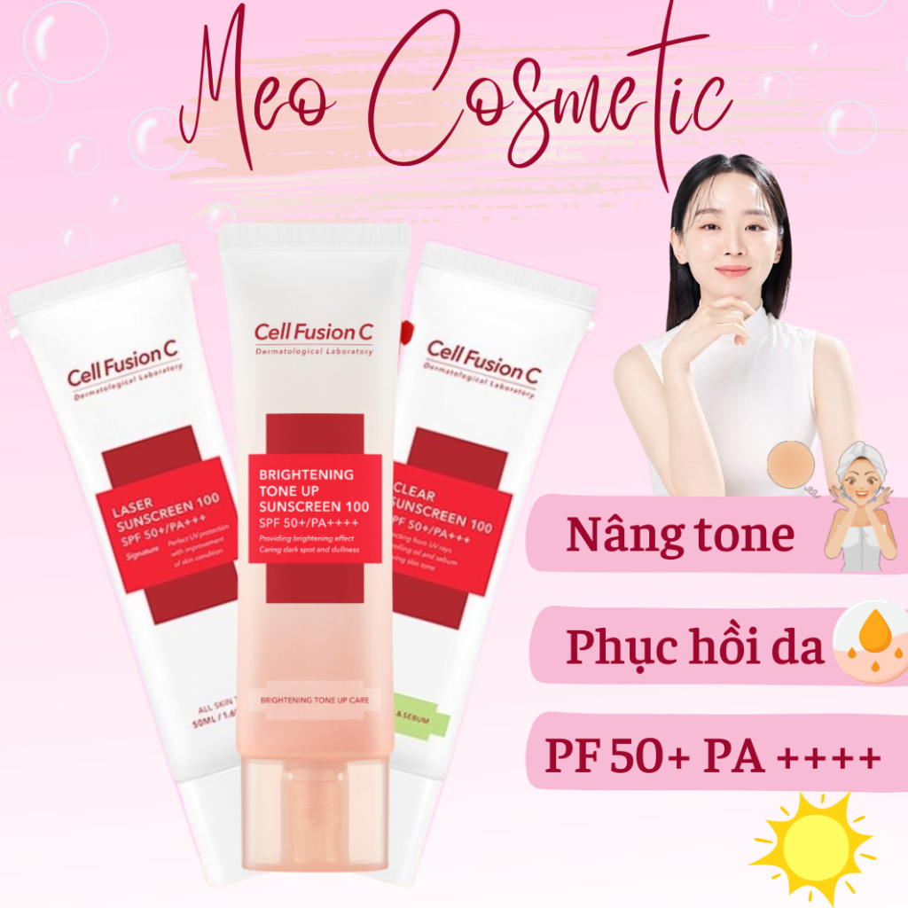 Kem Chống Nắng Cell Fusion C . Màu Đỏ , Xanh , Hồng . dung tích 50ml (lemo) | BigBuy360 - bigbuy360.vn