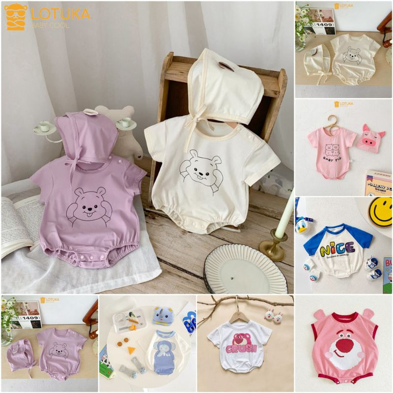 Bộ body cho bé  bodysuit cho bé trai bé gái mẫu Chip hè siêu xinh đồ liền thân cho bé từ 0-12 tháng