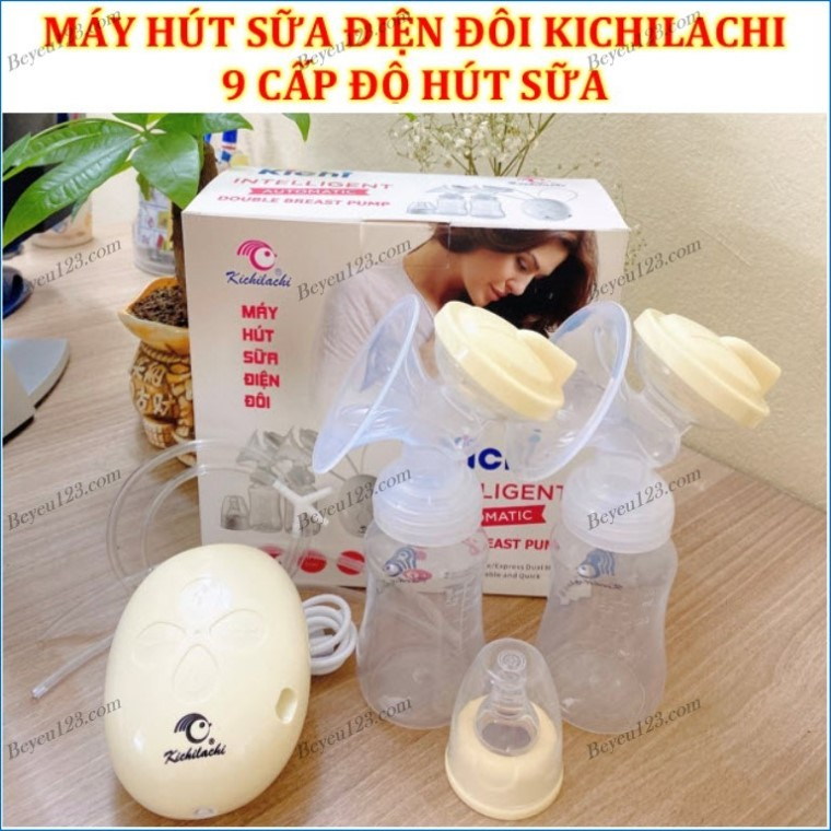 Máy hút sữa điện đôi 9 cấp độ hút sữa Kichilachi Kichi - Công nghệ Nhật, Hút Sữa Êm, Vắt Sữa Không Đau, Tiếng Ồn Nhỏ