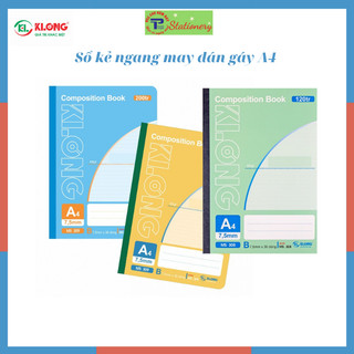 Sổ kẻ ngang may dán gáy composition book klong a4 120 trang đến 500 trang 58/92; ms: 308- 324
