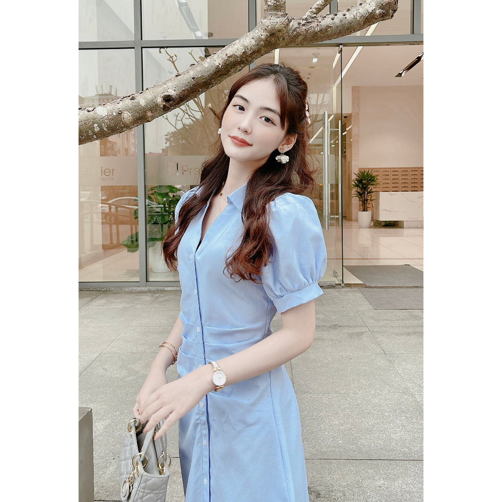 VÁY NẸP CHÉO NHÚN EO