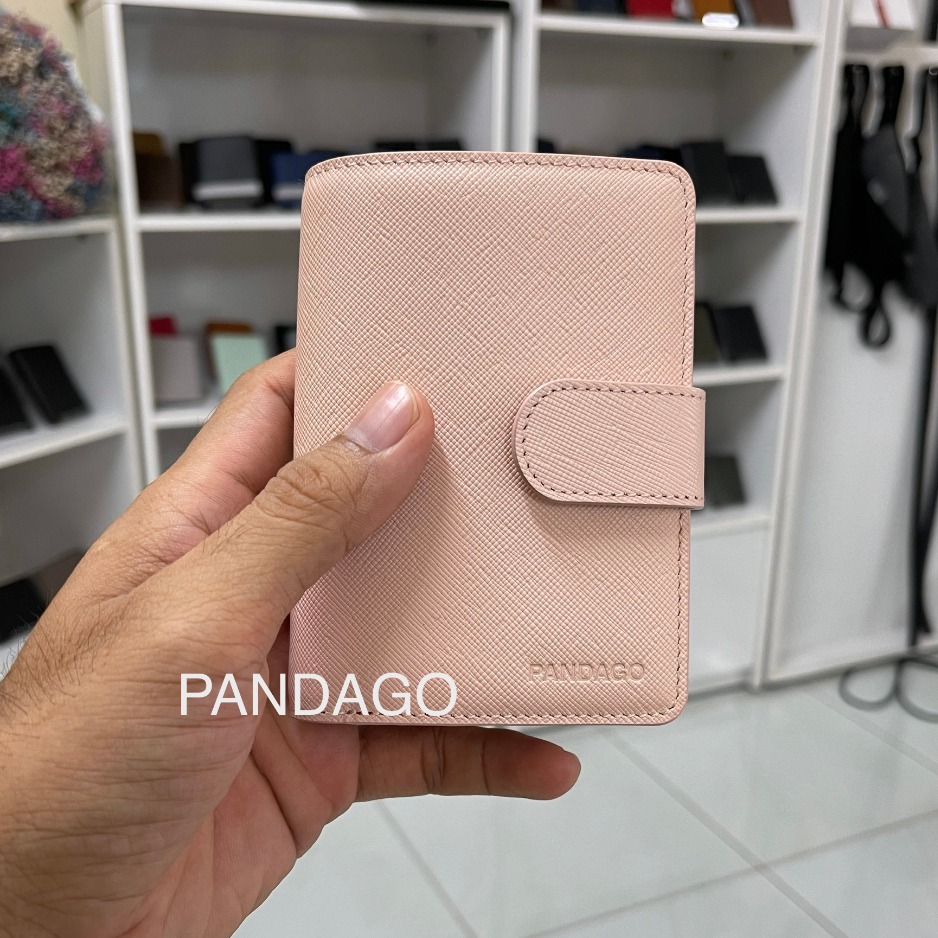 Ví Da Nữ 2 Ngăn Tiền PANDAGO Azura 03 Thời Trang Da Bò Dập Vân Saffiano Cao Cấp Nhập Khẩu