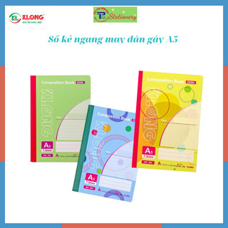Sổ kẻ ngang may dán gáy composition book klong a5 200 trang 70/92; ms: 305