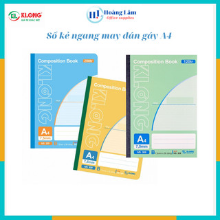 Sổ kẻ ngang may dán gáy composition book klong a4 120 trang đến 500 trang 58/92; ms: 308- 324