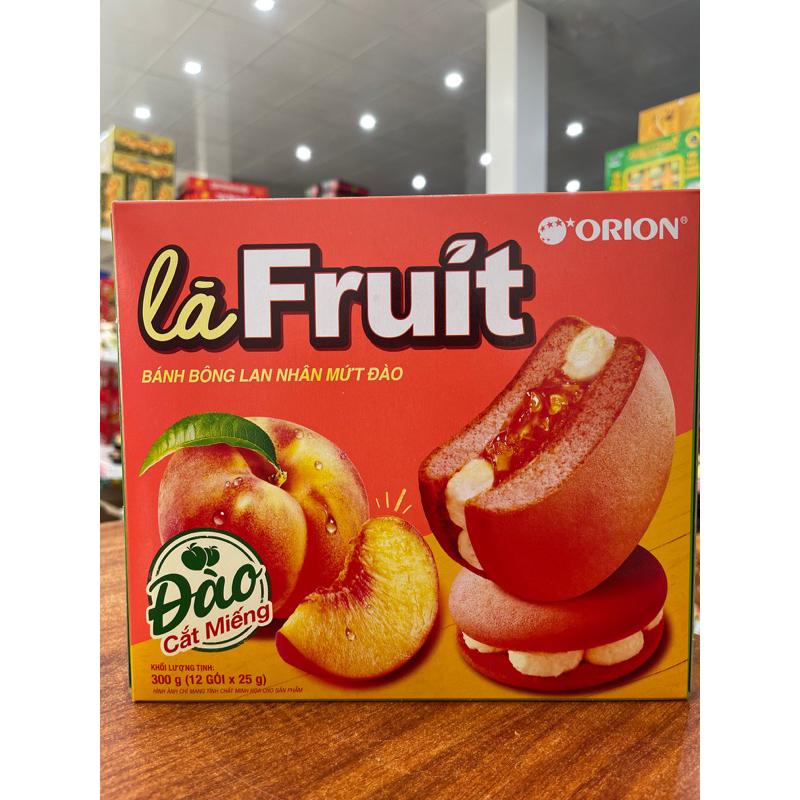 Bánh bông lan nhân mứt đào Fruit orion(12 gói x25g)