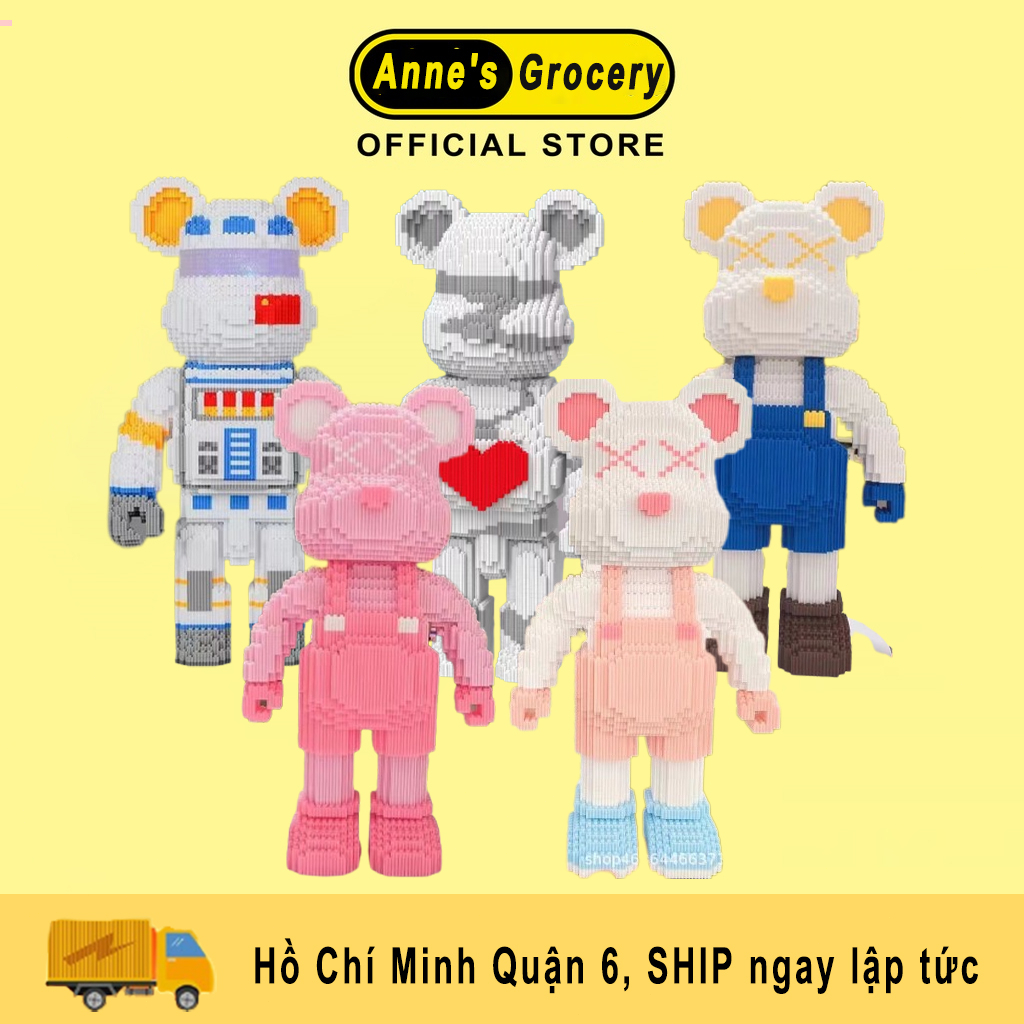 Bộ đồ chơi khối xây dựng mô hình gấu bạo lực size lớn 55cm