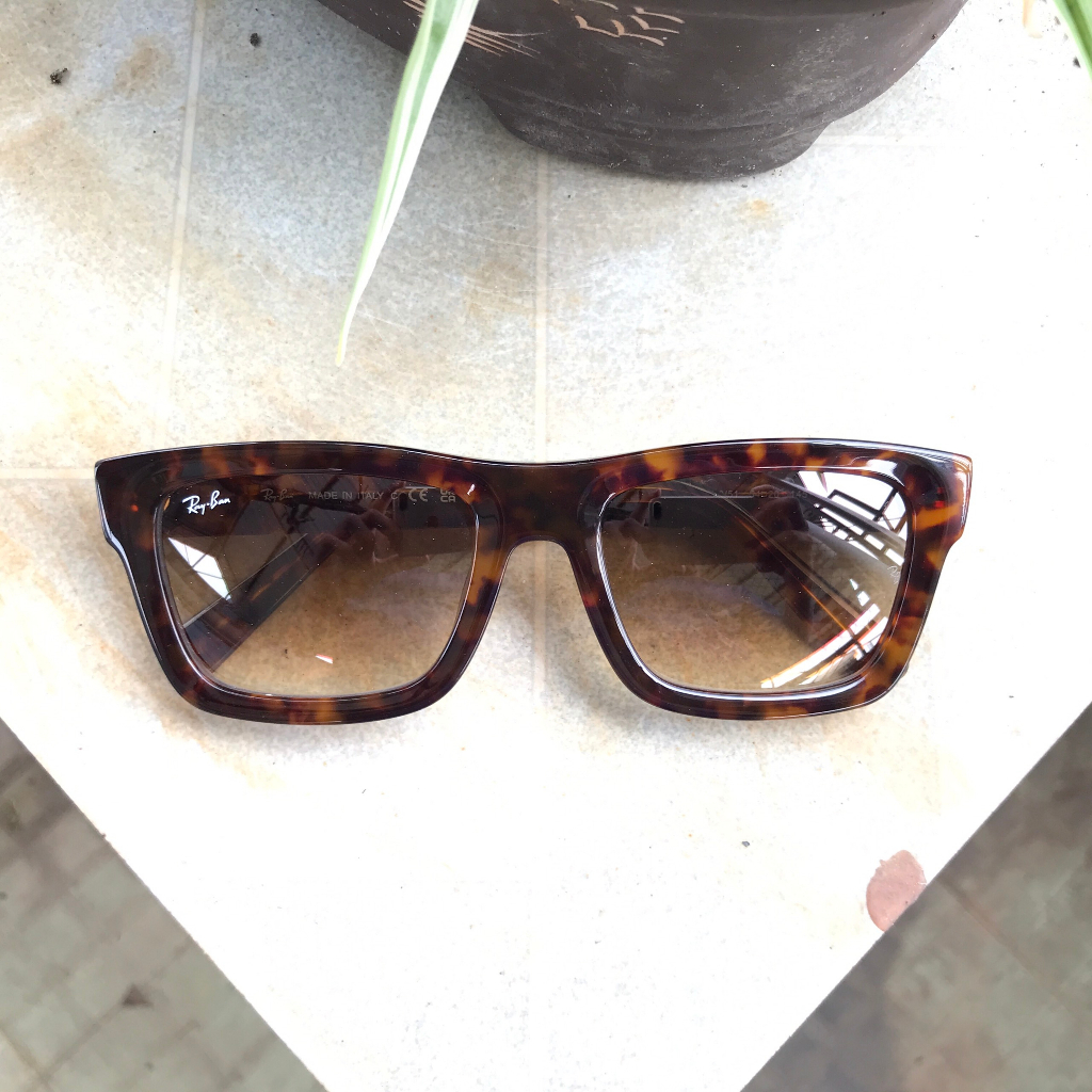 Kính Rayban gọng đồi mồi tự nhiên, mắt thuỷ tinh nâu trà đi ngày lẫn đêm